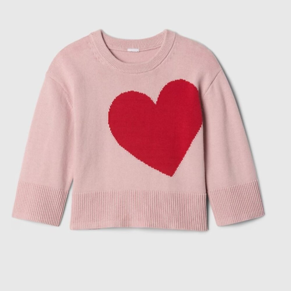 Baby & Toddler 24/7 Split-Hem Sweater with Heart Design: NWT